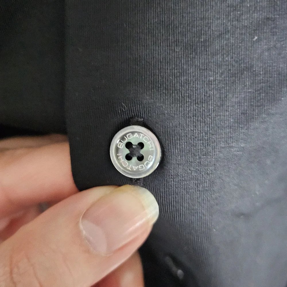 Men's Solid Black Bugatachi XXL Button-down Shirt - Picture 10 of 10